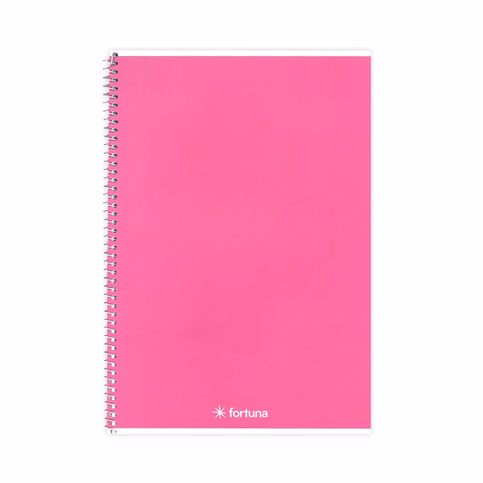 Spirálfüzet vonalas FORTUNA Monocolor A/5 70 lapos rózsaszín