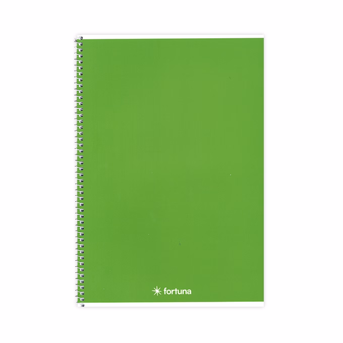 Spirálfüzet vonalas FORTUNA Monocolor A/5 70 lapos zöld