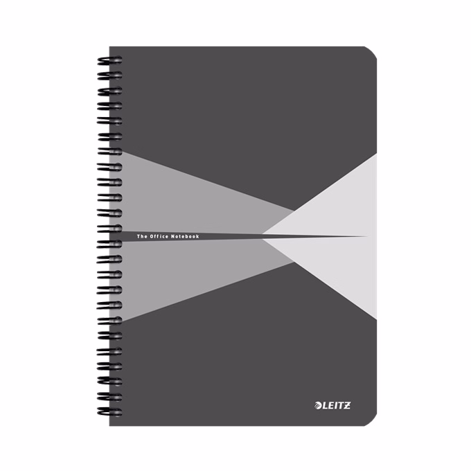 Spirálfüzet vonalas LEITZ Office A/5 90 lapos PP borítóval szürke