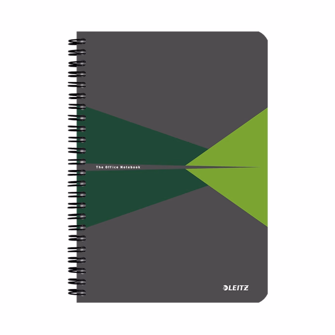 Spirálfüzet vonalas LEITZ Office A/5 90 lapos karton borítóval zöld