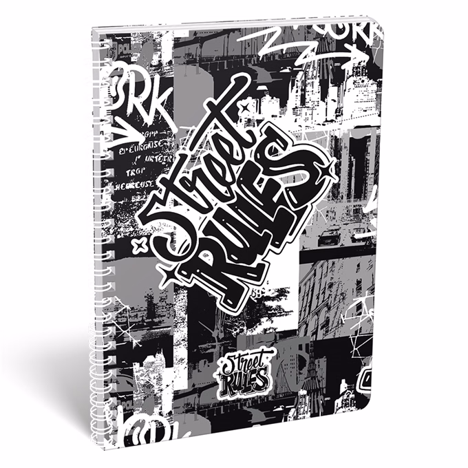 Spirálfüzet vonalas LIZZYSULI A/4 70 lapos Street Rules