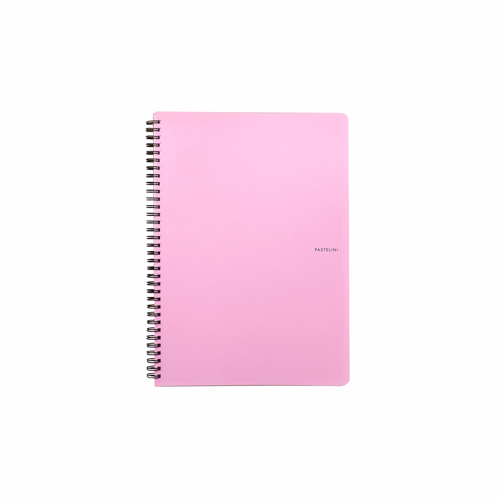 Spirálfüzet vonalas PASTELINI A/4 60 lapos pink
