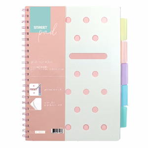 Spirálfüzet vonalas STREET Pad A/5 100 lapos regiszteres pasztell zöld