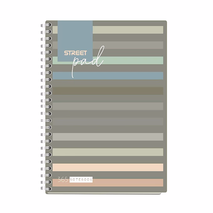 Spirálfüzet vonalas STREET Pad A/5 100 lapos sötét csíkos