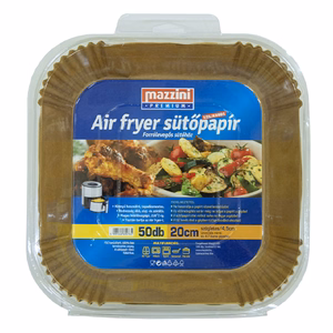 Sütőpapír forró levegős sütőhöz MAZZINI szögletes 4,5 cm magas 20cm 50 darabos