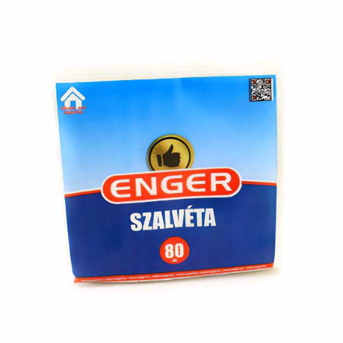 Szalvéta ENGER kockás 1 rétegű 29x29 cm 80 darabos