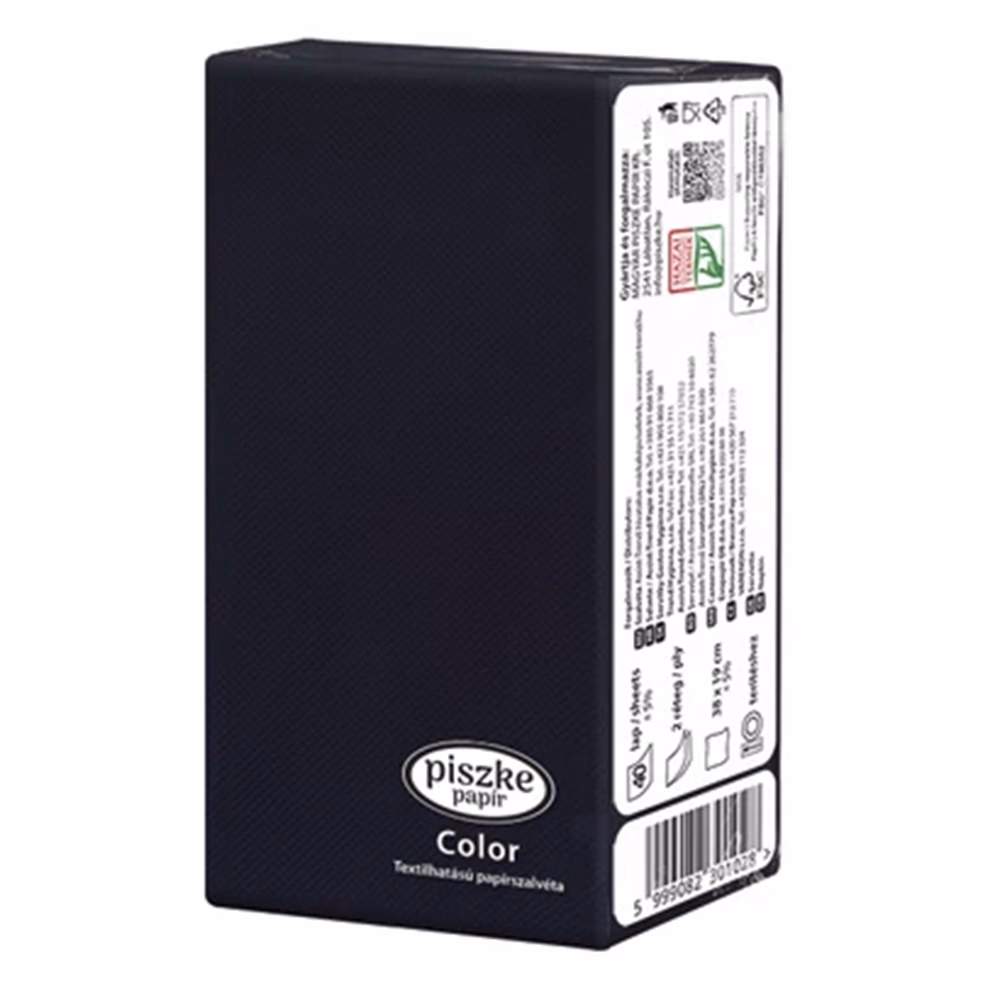 Szalvéta PISZKE Color textilhatású 2 rétegű 38x19 cm 1/8 hajtogatott 40 lapos vegyes