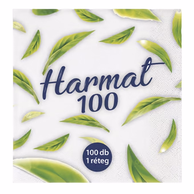 Szalvéta PISZKE Harmat 1 rétegű 30x30 cm 1/4 hajtogatott 100 lapos fehér