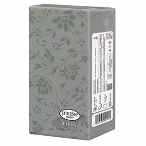 Szalvéta PISZKE Pretty textilhatású 2 rétegű 38x19cm 1/8 hajtogatott 40 lapos vegyes