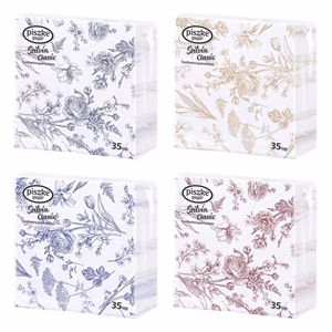 Szalvéta PISZKE Szilvia Classic 2 rétegű 33x33 cm 1/4 hajtogatott 35 lapos vegyes mintás