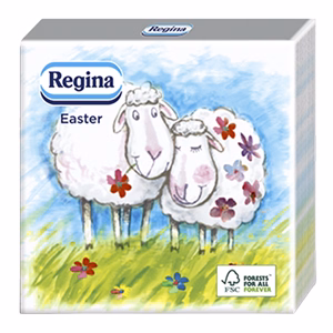 Szalvéta REGINA Húsvéti 1 rétegű 33x33 cm 20 lapos vegyes mintás