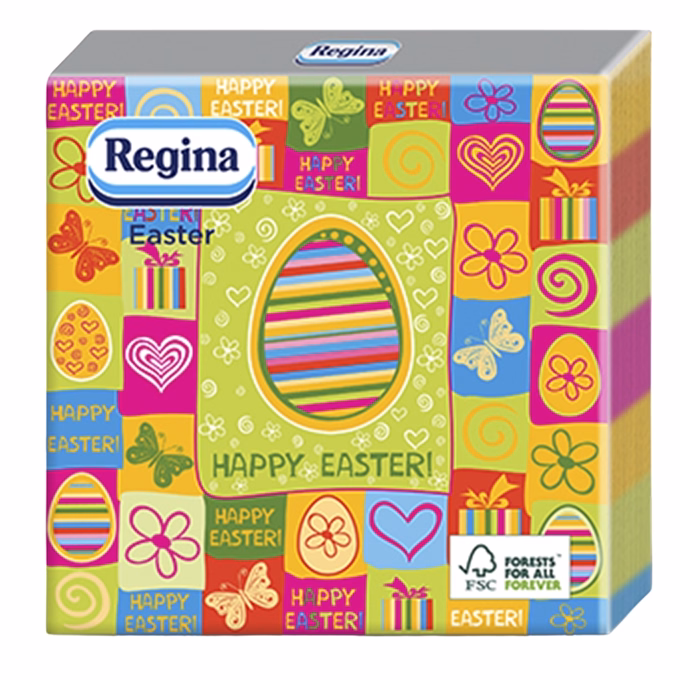 Szalvéta REGINA Húsvéti 3 rétegű 33x33 cm 15 lapos vegyes mintás