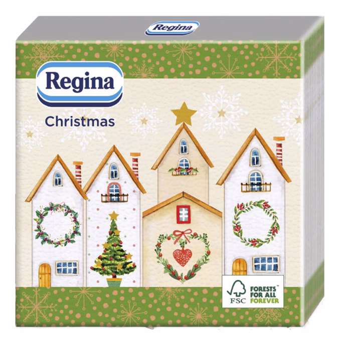 Szalvéta REGINA Karácsonyi 1 rétegű 33x33 cm 20 lapos vegyes mintás