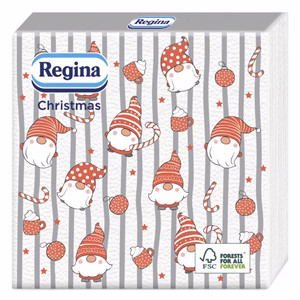 Szalvéta REGINA Karácsonyi 1 rétegű 33x33 cm 20 lapos vegyes mintás