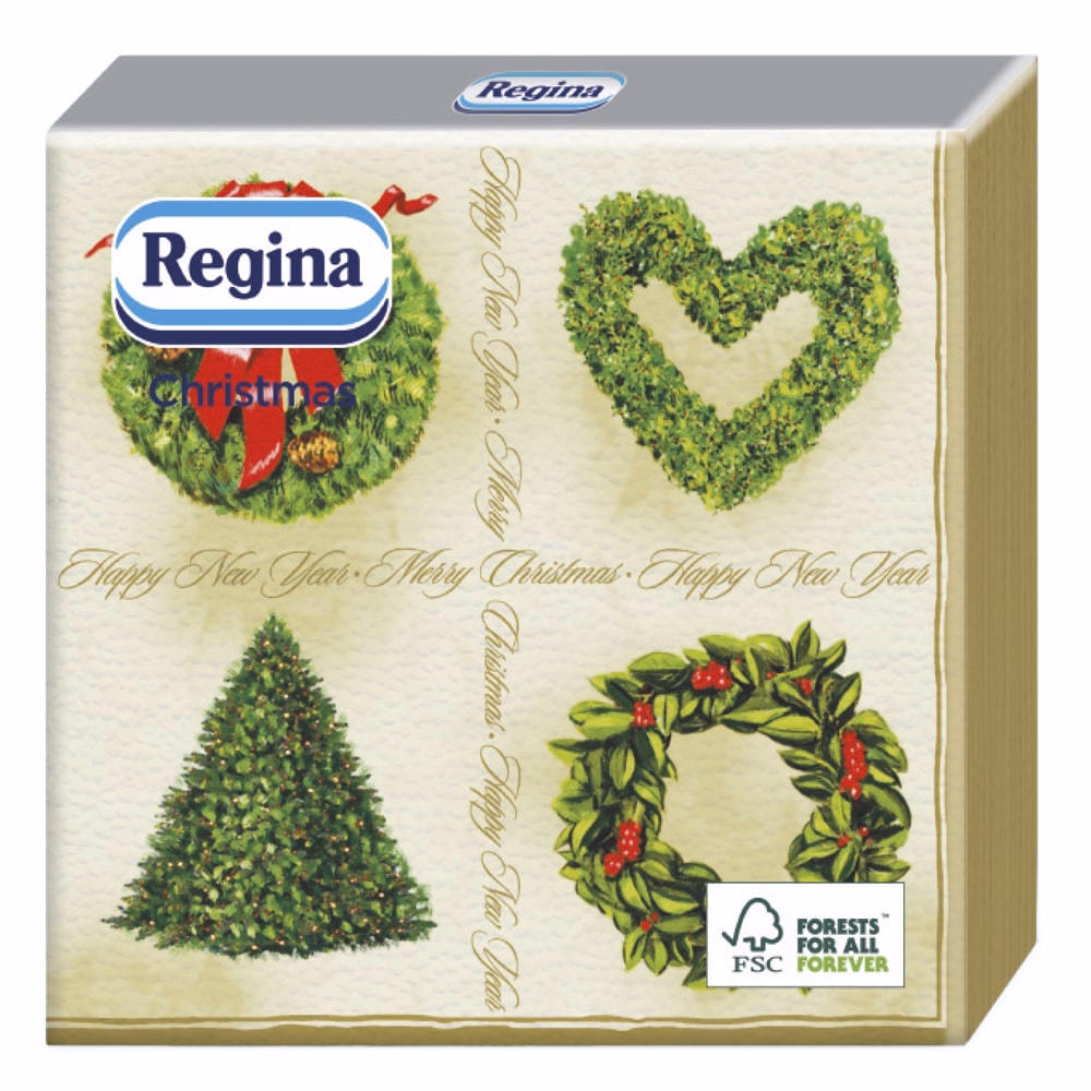 Szalvéta REGINA Karácsonyi 1 rétegű 33x33 cm 20 lapos vegyes mintás
