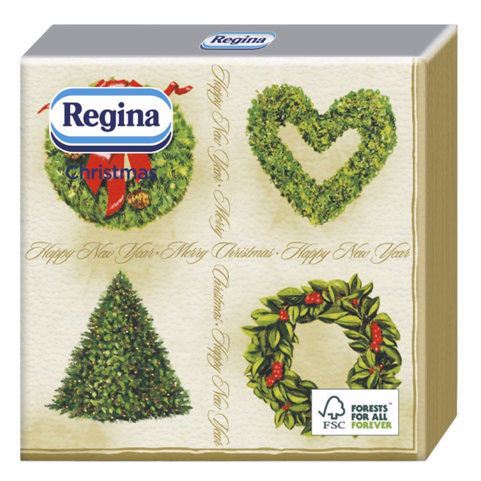 Szalvéta REGINA Karácsonyi 1 rétegű 33x33 cm 20 lapos vegyes mintás