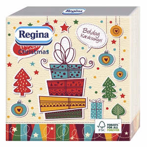 Szalvéta REGINA Karácsonyi 3 rétegű 33x33 cm 15 lapos vegyes mintás