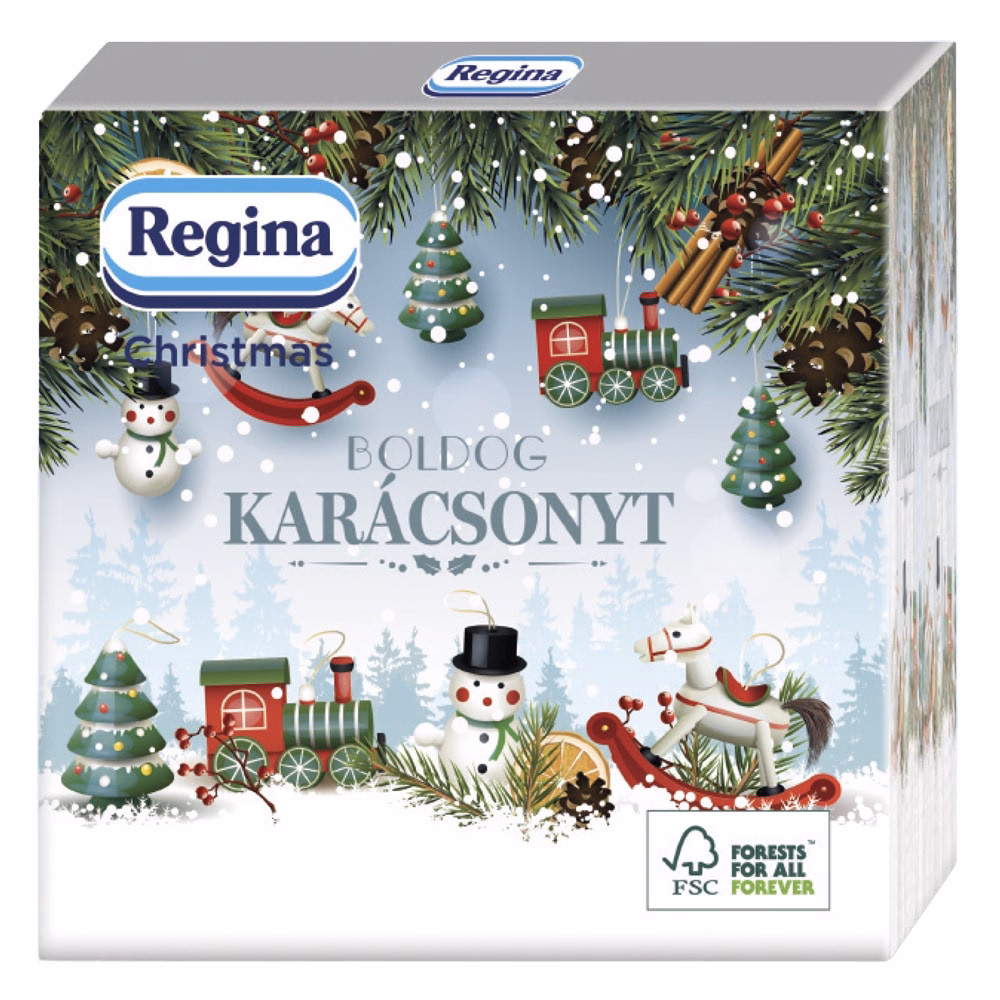 Szalvéta REGINA Karácsonyi 3 rétegű 33x33 cm 15 lapos vegyes mintás