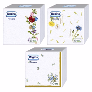 Szalvéta REGINA Virág mintás 1 rétegű 33x33 cm 1/4 hajtogatott 45 lapos