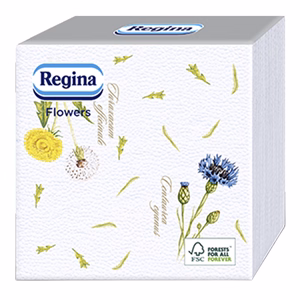 Szalvéta REGINA Virág mintás 1 rétegű 33x33 cm 1/4 hajtogatott 45 lapos