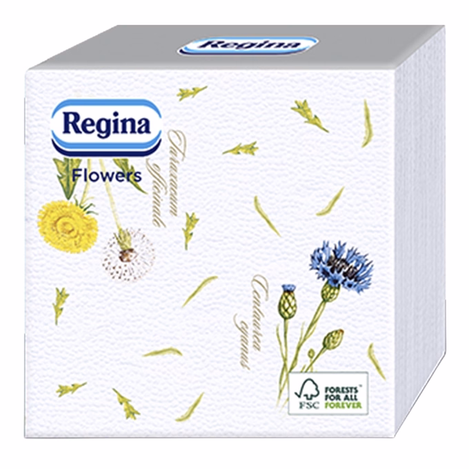 Szalvéta REGINA Virág mintás 1 rétegű 33x33 cm 1/4 hajtogatott 45 lapos