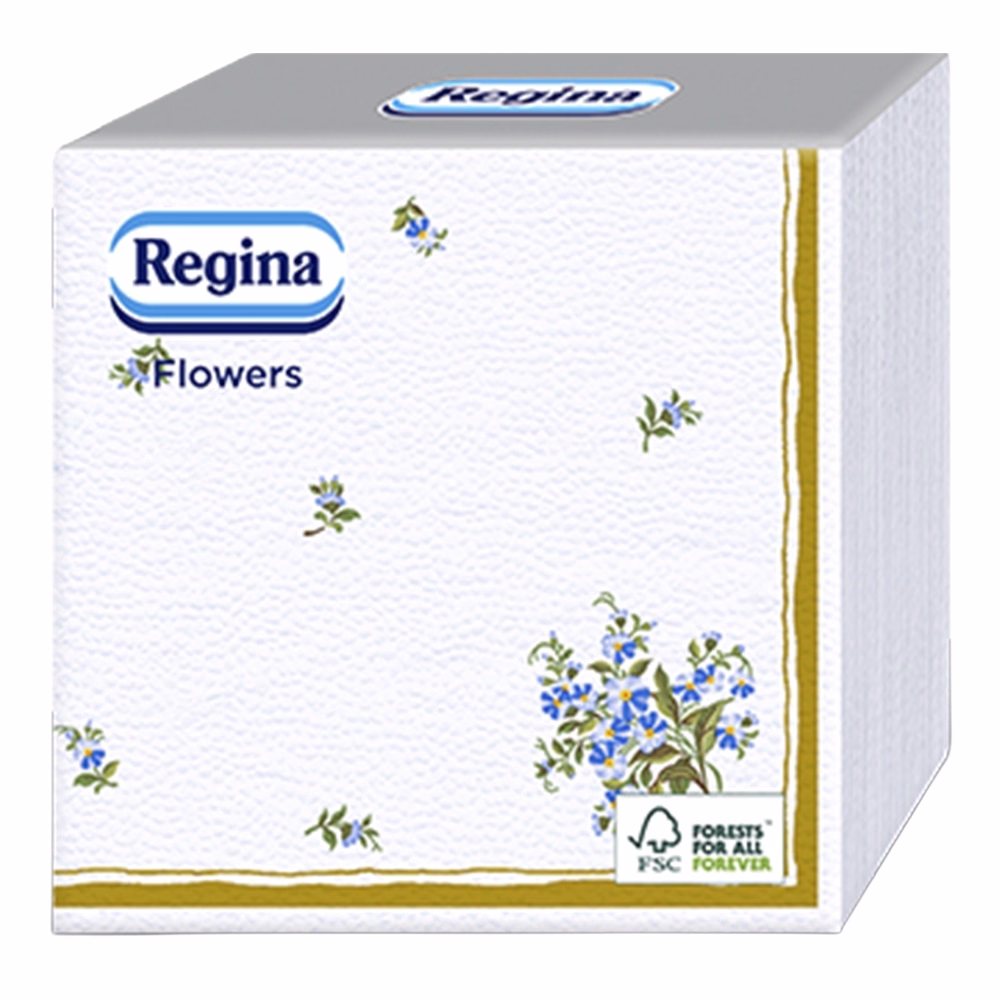 Szalvéta REGINA Virág mintás 1 rétegű 33x33 cm 1/4 hajtogatott 45 lapos