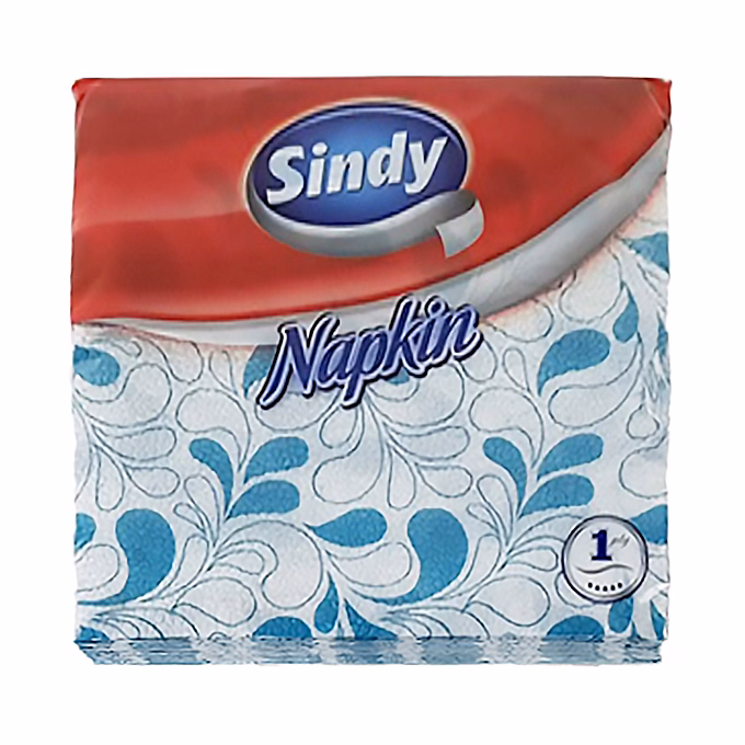 Szalvéta SINDY 1 rétegű 45 lapos 33x33 cm türkiz motívumos