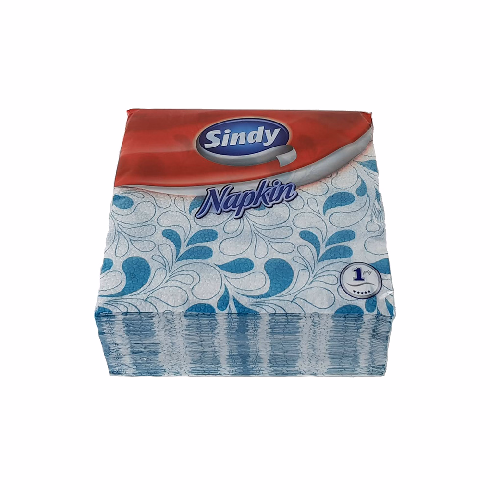 Szalvéta SINDY 1 rétegű 45 lapos 33x33 cm türkiz motívumos