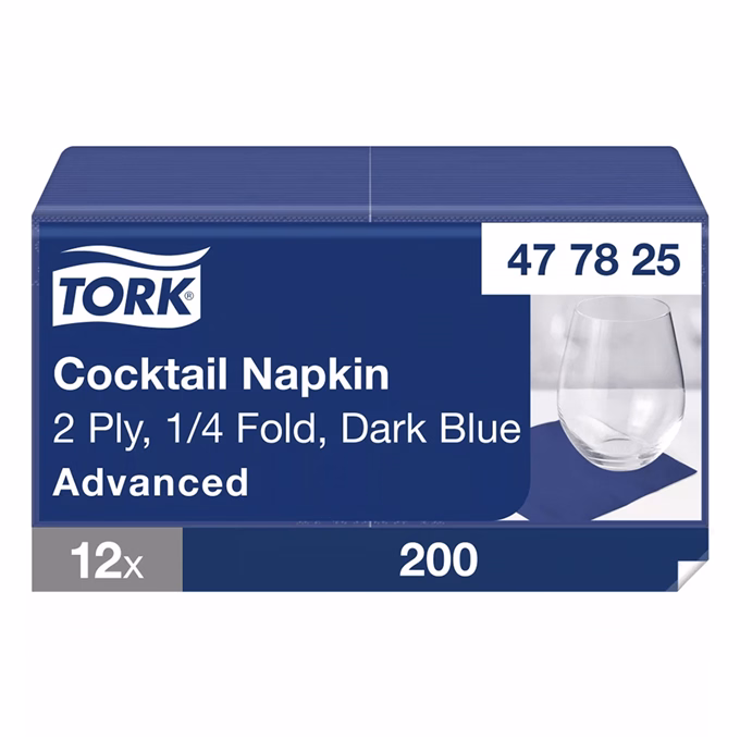 Szalvéta TORK Advanced 477825  2 rétegű 24x24 cm 1/4 hajtogatott kék