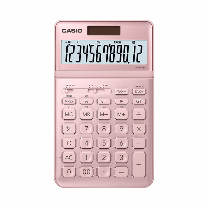 Számológép asztali CASIO JW 200 SC 12 digit pink