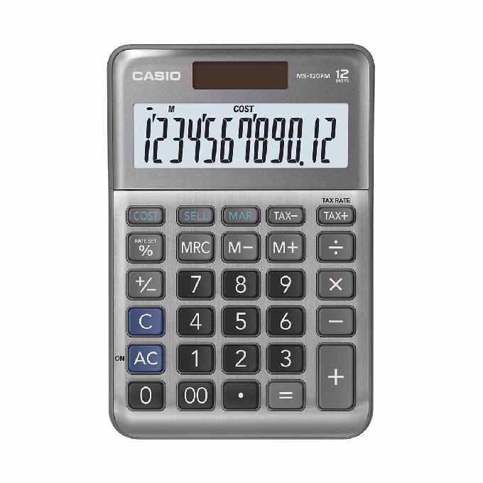 Számológép asztali CASIO MS-120 FM 12 digit szürke