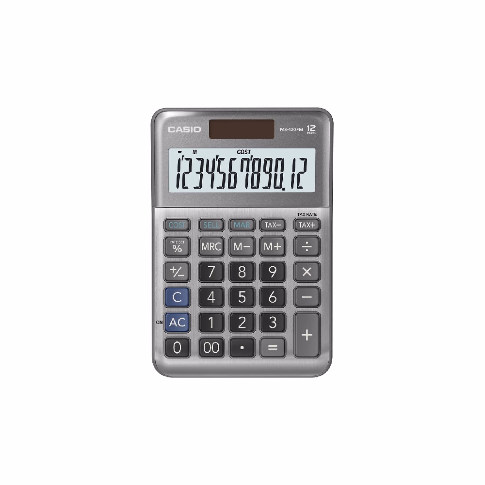 Számológép asztali CASIO MS-120 FM 12 digit szürke