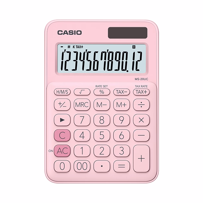 Számológép asztali CASIO MS 20 UC 12 digit pink