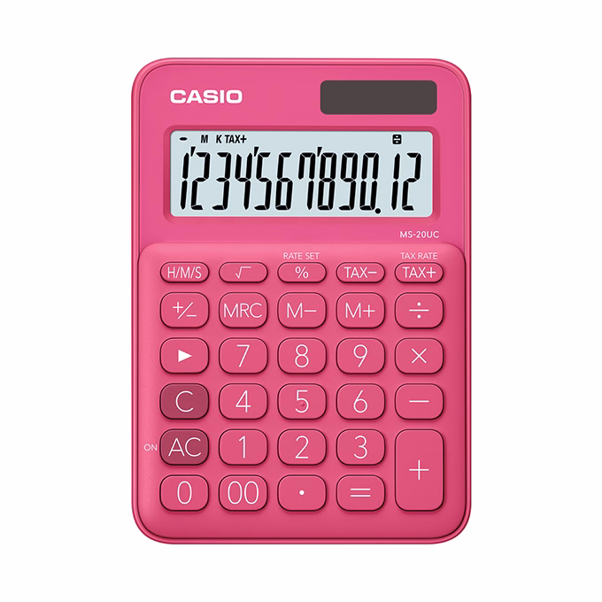 Számológép asztali CASIO MS 20 UC 12 digit piros