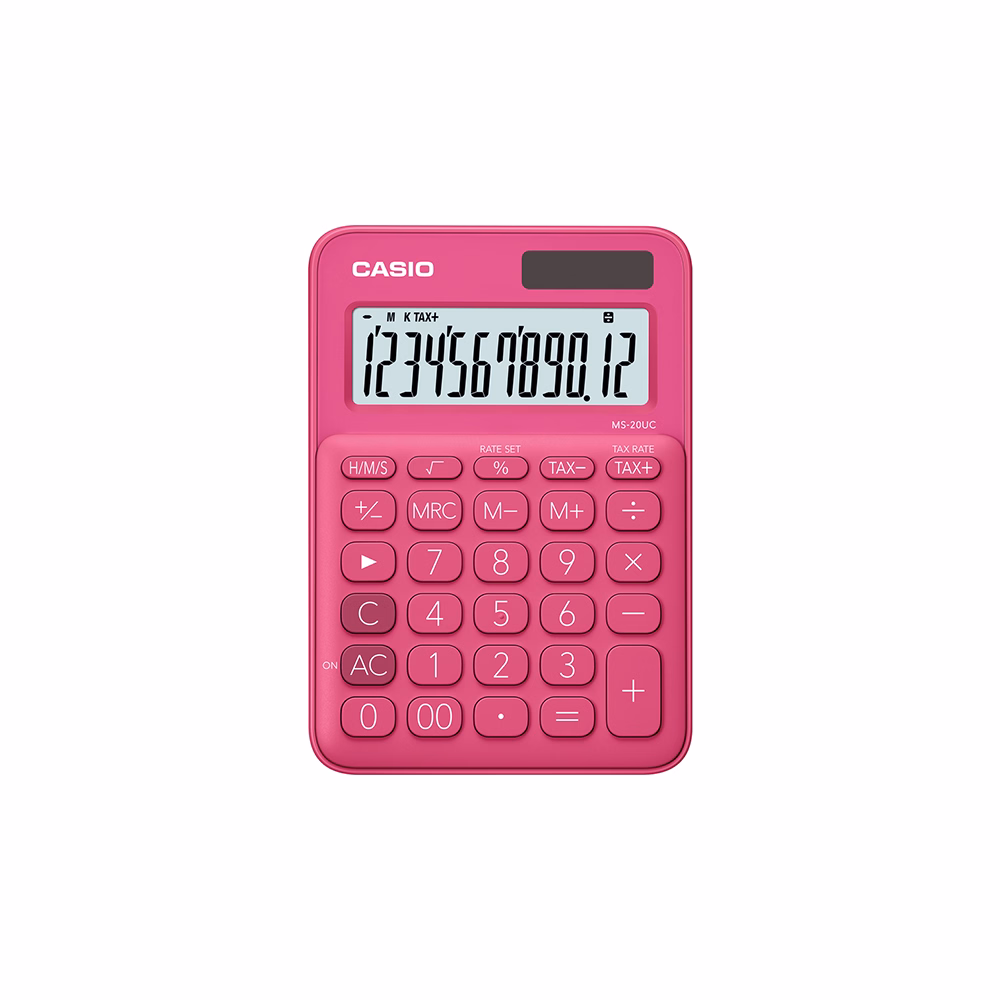 Számológép asztali CASIO MS 20 UC 12 digit piros