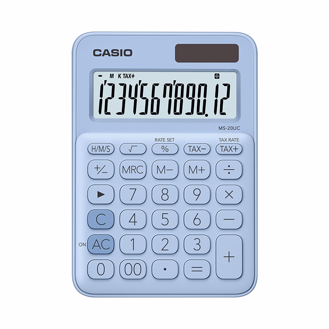 Számológép asztali CASIO MS 20 UC 12 digit világoskék