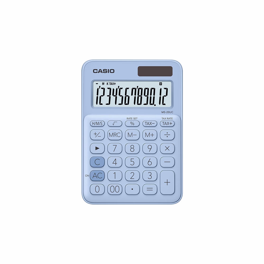 Számológép asztali CASIO MS 20 UC 12 digit világoskék