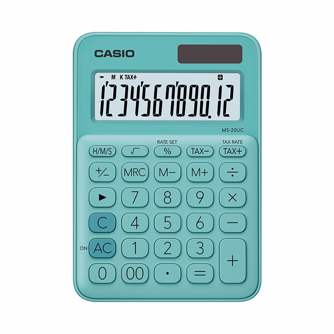 Számológép asztali CASIO MS 20 UC 12 digit zöld