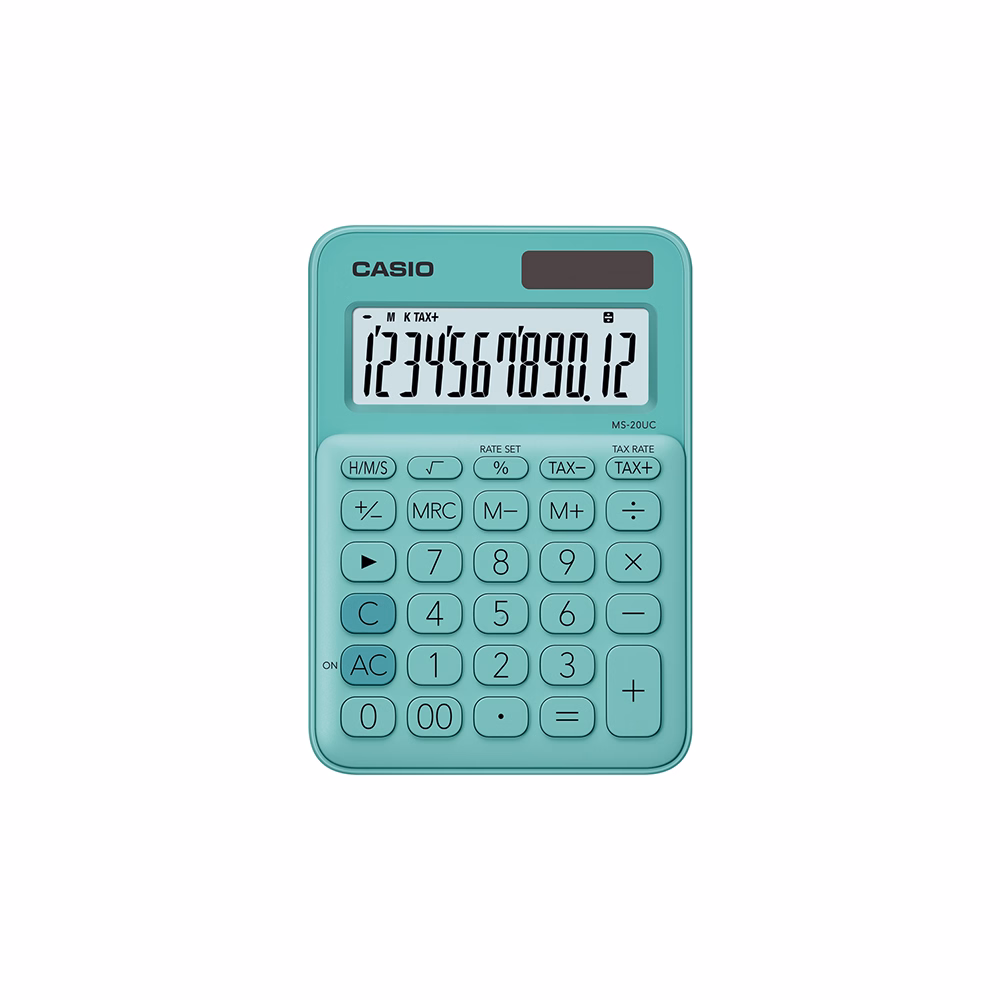Számológép asztali CASIO MS 20 UC 12 digit zöld