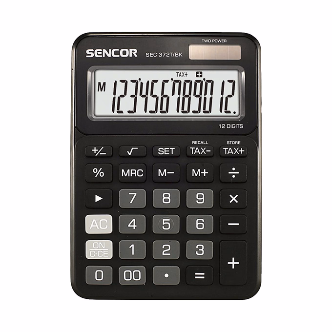 Számológép asztali SENCOR SEC 372T/BK 12 digit