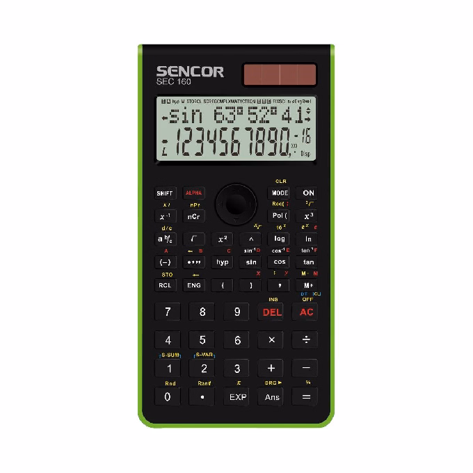 Számológép tudományos SENCOR SEC-160 GN 240 funkciós 2 soros 10+2 digit Számológép tudományos SENCOR SEC-160 GN 240 funkciós 2 soros 10+2 digit