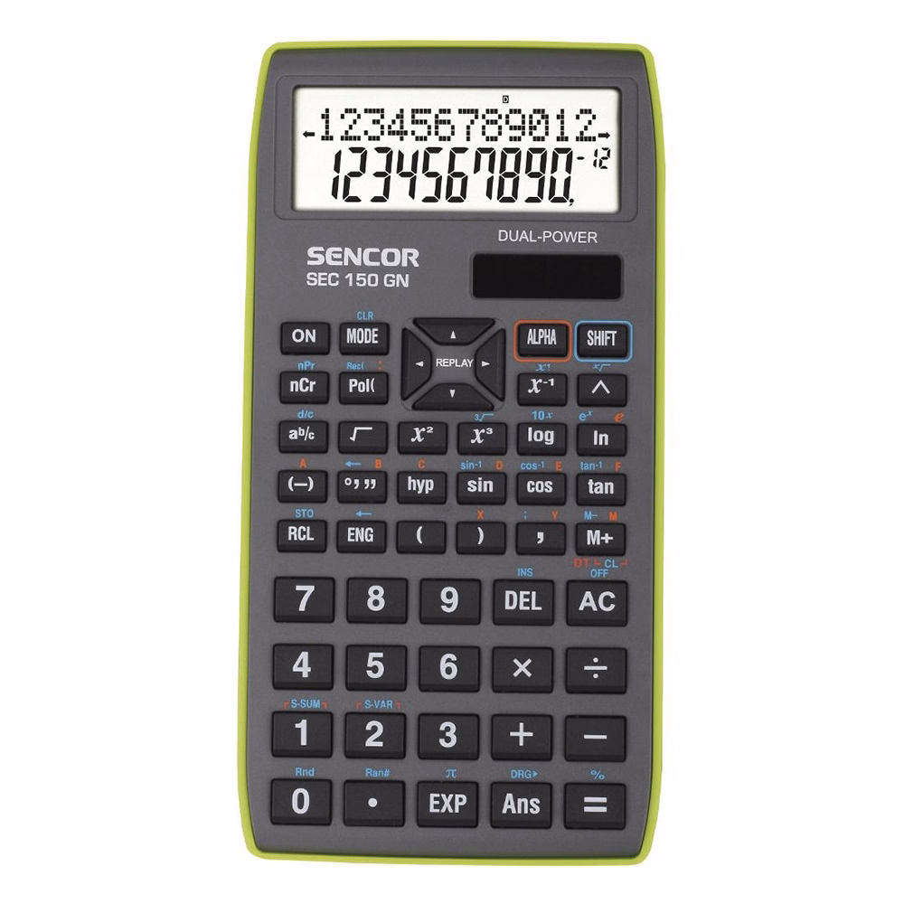 Számológép tudományos SENCOR SEC-150 240 funkciós 2 soros 10+2 digit zöld