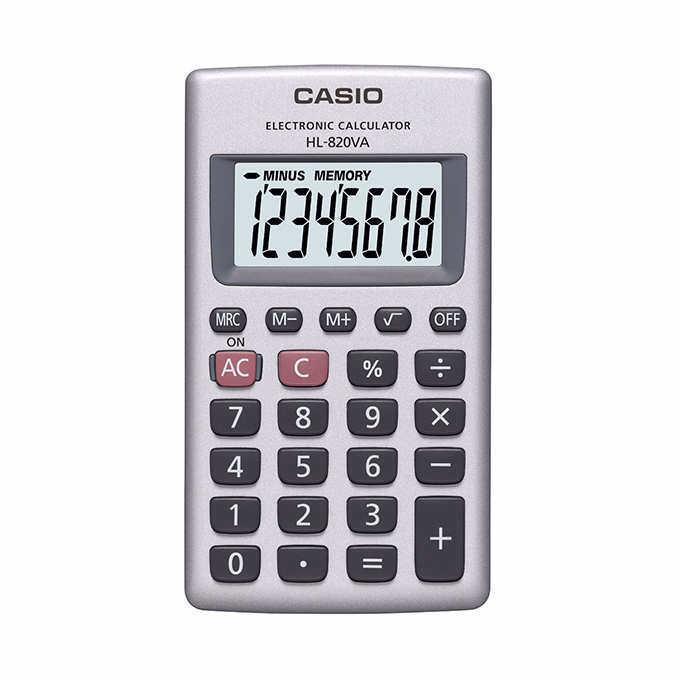 Számológép zseb CASIO HL 820 VA 8 digit ezüst