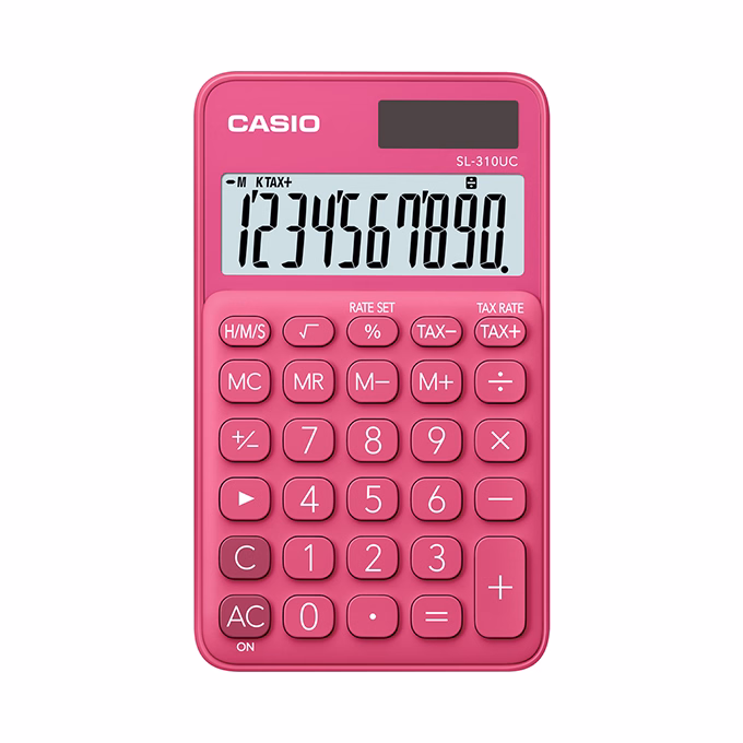 Számológép zseb CASIO SL 310 UC 10 digit piros