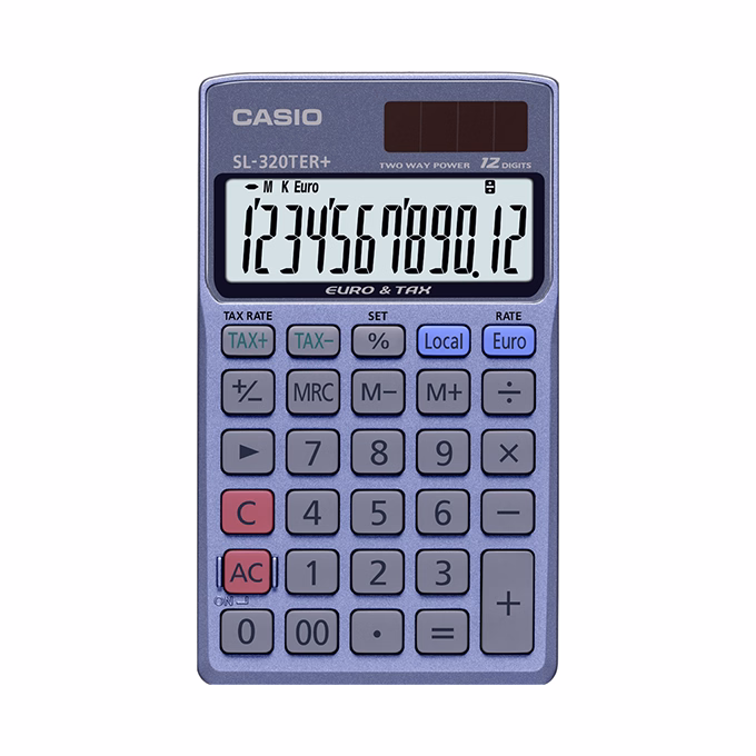 Számológép zseb CASIO SL 320 TER+ 12 digit kék