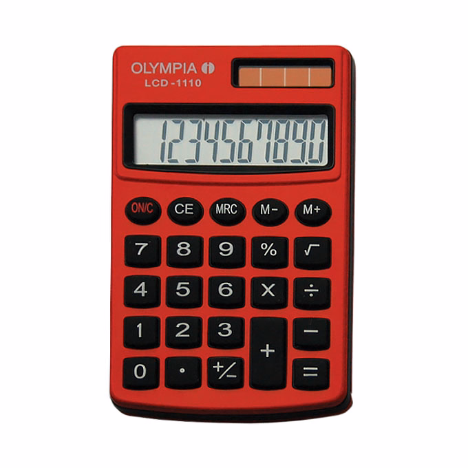 Számológép zseb OLYMPIA LCD-1110 10 digit piros