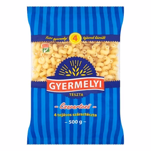 Száraztészta csavartcső GYERMELYI 4 tojásos 500 g