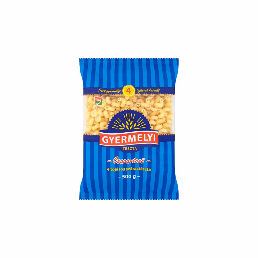 Száraztészta csavartcső GYERMELYI 4 tojásos 500 g