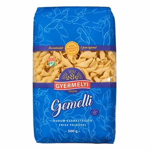 Száraztészta gemelli GYERMELYI 2 tojásos durum 500 g