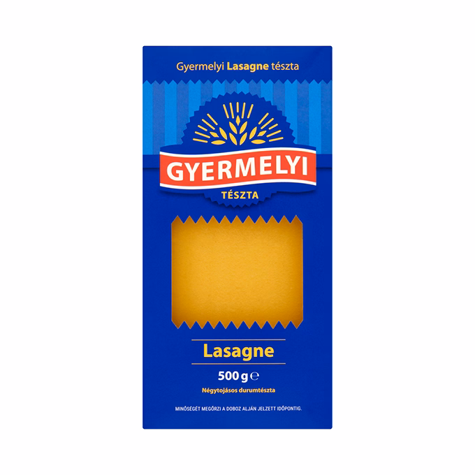 Száraztészta lasagne GYERMELYI durum 4 tojásos 500 g